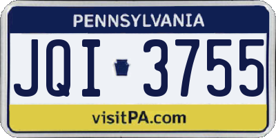 PA license plate JQI3755