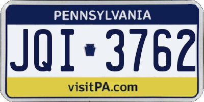PA license plate JQI3762