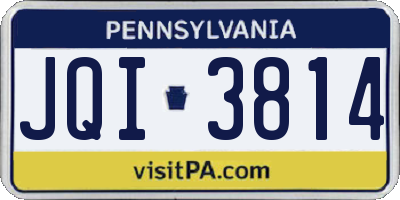 PA license plate JQI3814
