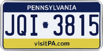 PA license plate JQI3815