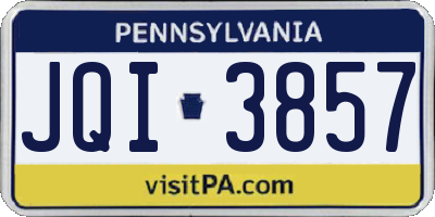 PA license plate JQI3857