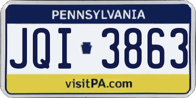 PA license plate JQI3863