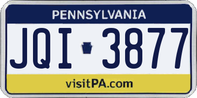 PA license plate JQI3877