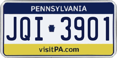 PA license plate JQI3901