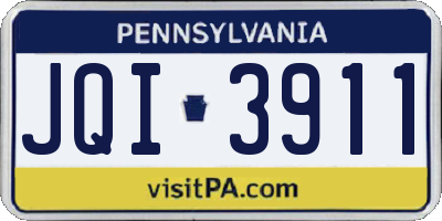 PA license plate JQI3911