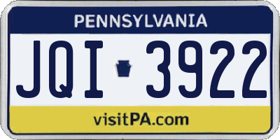 PA license plate JQI3922