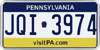 PA license plate JQI3974