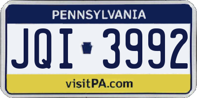 PA license plate JQI3992