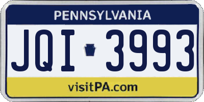 PA license plate JQI3993