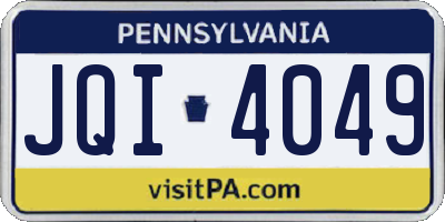 PA license plate JQI4049