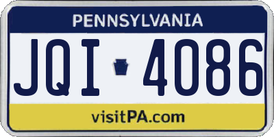 PA license plate JQI4086