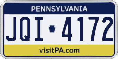 PA license plate JQI4172