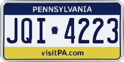 PA license plate JQI4223