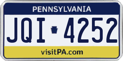 PA license plate JQI4252