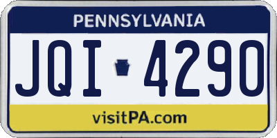 PA license plate JQI4290