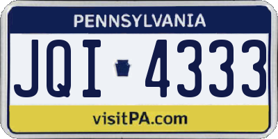 PA license plate JQI4333
