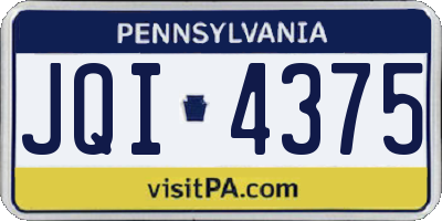 PA license plate JQI4375