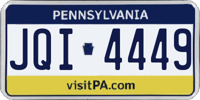 PA license plate JQI4449