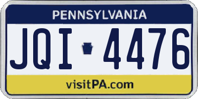 PA license plate JQI4476
