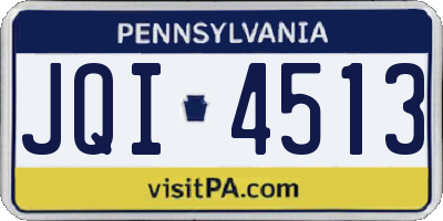 PA license plate JQI4513