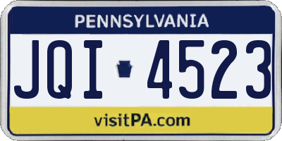 PA license plate JQI4523