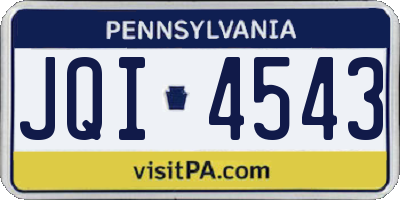 PA license plate JQI4543