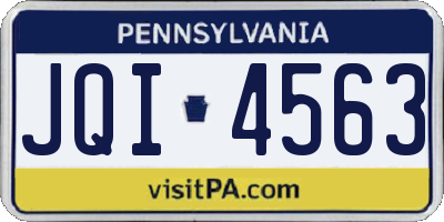 PA license plate JQI4563