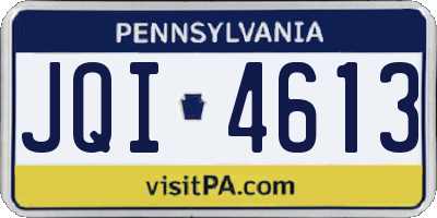 PA license plate JQI4613