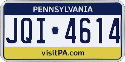 PA license plate JQI4614