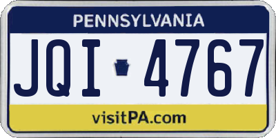 PA license plate JQI4767