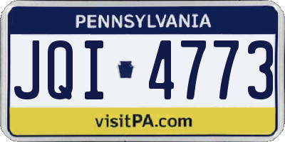 PA license plate JQI4773