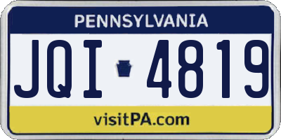 PA license plate JQI4819