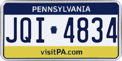 PA license plate JQI4834
