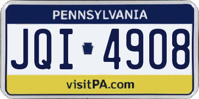PA license plate JQI4908