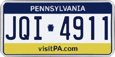 PA license plate JQI4911
