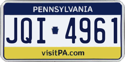 PA license plate JQI4961