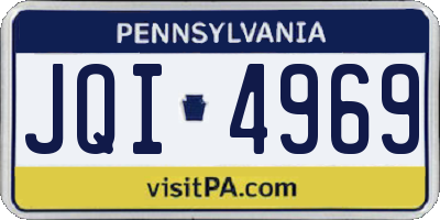 PA license plate JQI4969