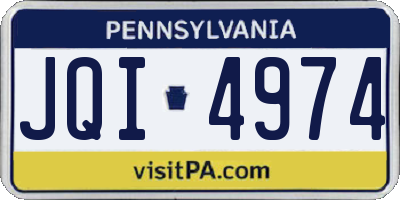 PA license plate JQI4974