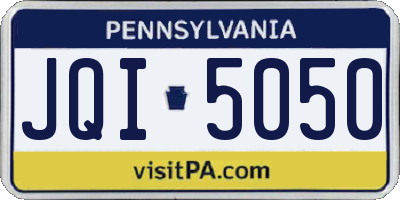 PA license plate JQI5050
