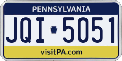 PA license plate JQI5051