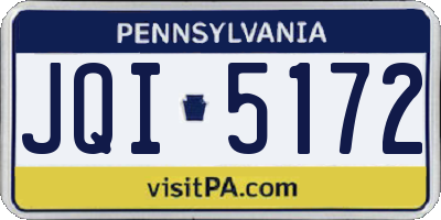 PA license plate JQI5172
