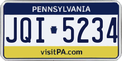 PA license plate JQI5234