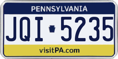 PA license plate JQI5235