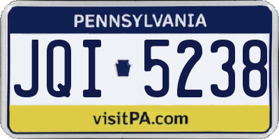 PA license plate JQI5238