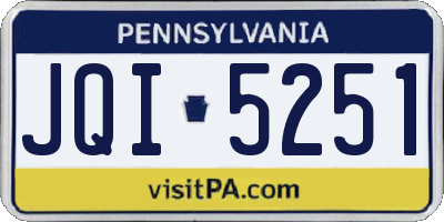 PA license plate JQI5251