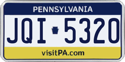 PA license plate JQI5320