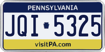 PA license plate JQI5325