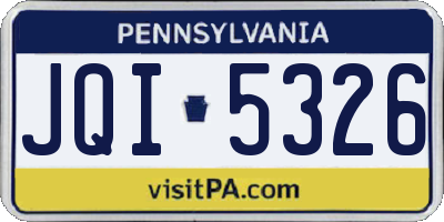 PA license plate JQI5326