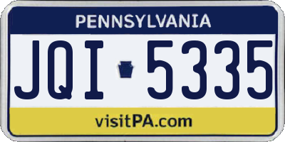 PA license plate JQI5335