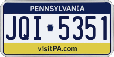 PA license plate JQI5351